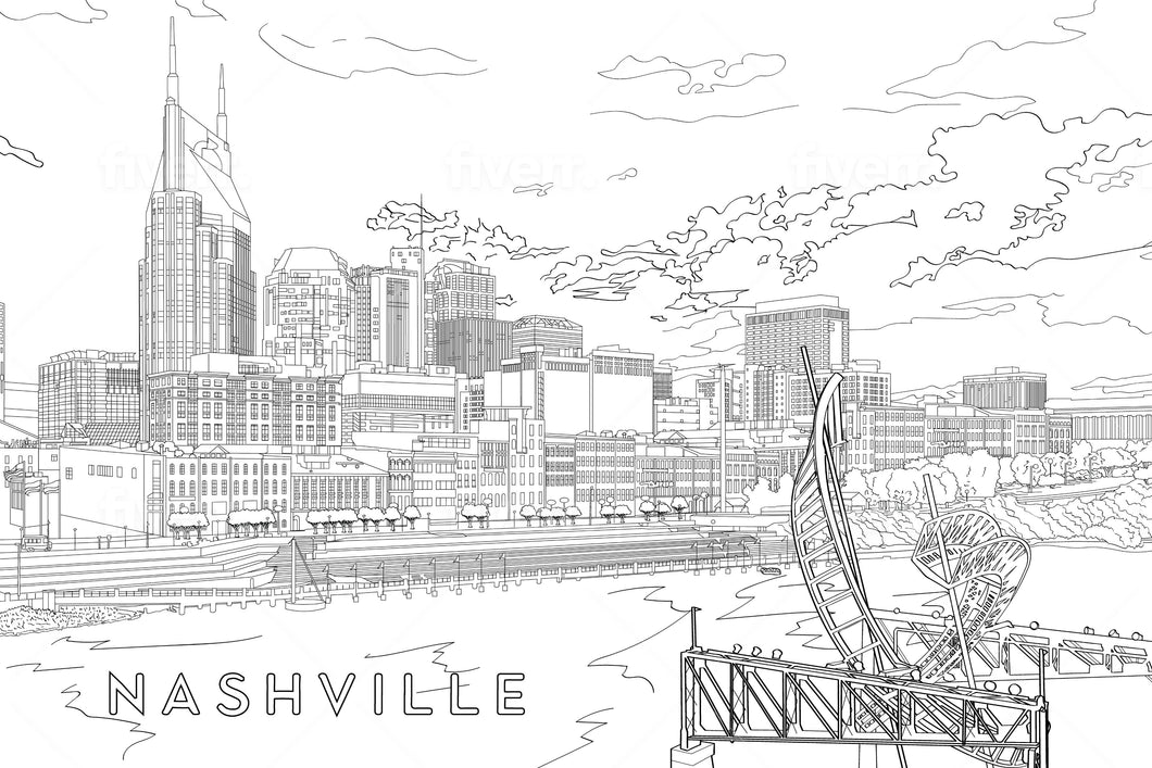 Nashville Coloring Sheet - Goin Postal Brentwood